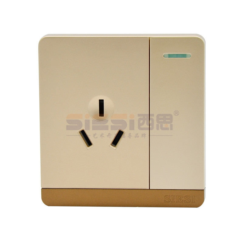 16A三极插座带单控开关